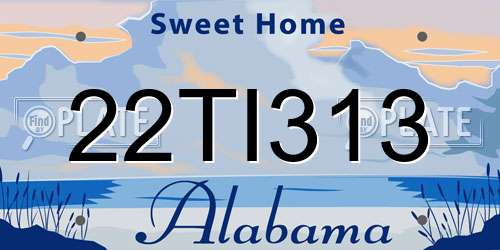 22TI313 Alabama License Plate