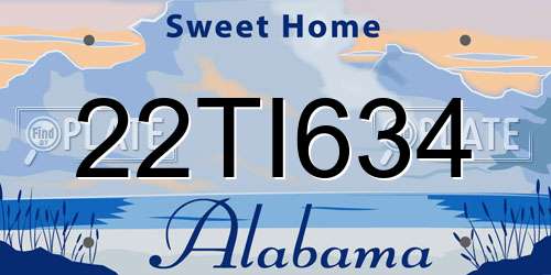 22TI634 Alabama License Plate