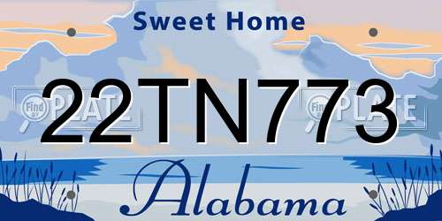 22TN773 Alabama License Plate