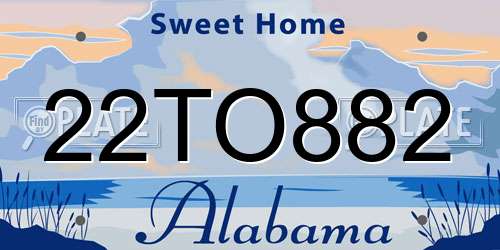 22TO882 Alabama License Plate