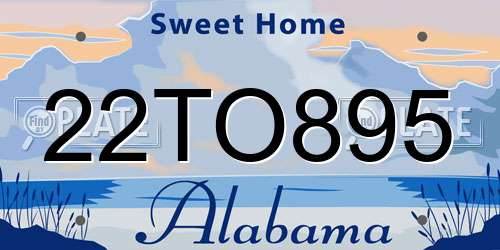 22TO895 Alabama License Plate
