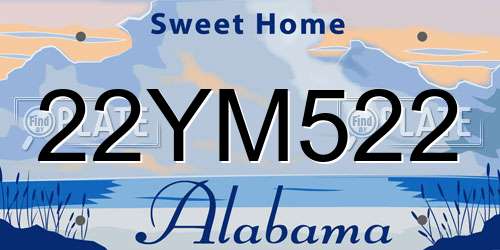 22YM522 Alabama License Plate