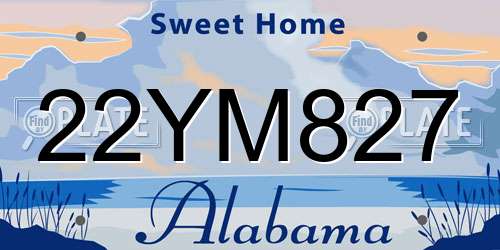 22YM827 Alabama License Plate