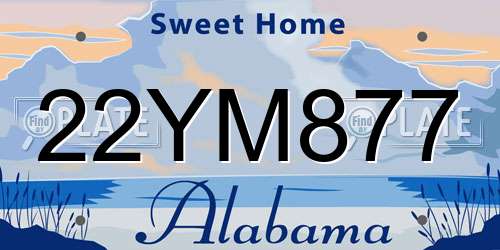 22YM877 Alabama License Plate