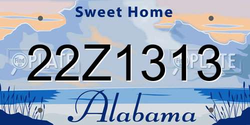 22Z1313 Alabama License Plate