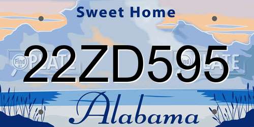 22ZD595 Alabama License Plate
