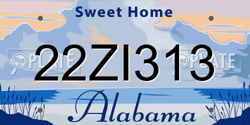 22ZI313 Alabama License Plate