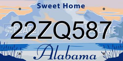 22ZQ587 Alabama License Plate