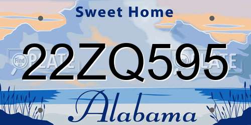 22ZQ595 Alabama License Plate
