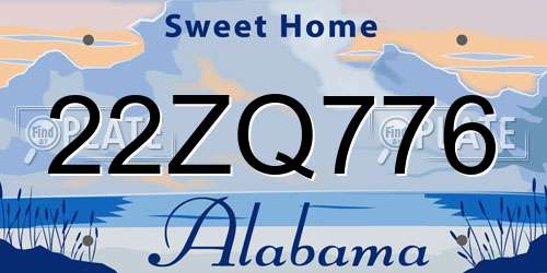 22ZQ776 Alabama License Plate