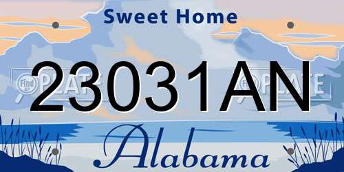 23031AN Alabama License Plate