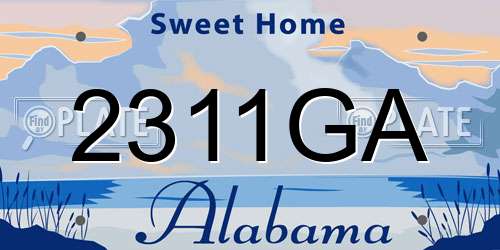 2311GA Alabama License Plate