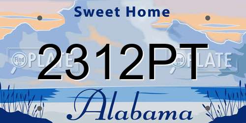 2312PT Alabama License Plate