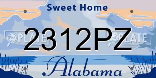 2312PZ Alabama License Plate