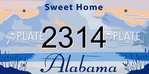 2314 Alabama License Plate