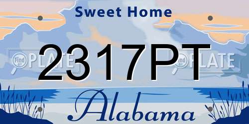 2317PT Alabama License Plate