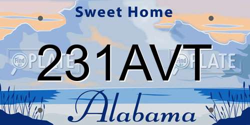 231AVT Alabama License Plate