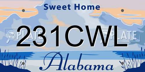 231CWL Alabama License Plate