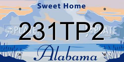 231TP2 Alabama License Plate