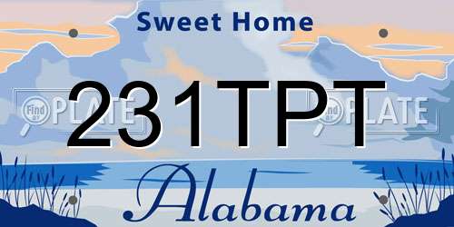 231TPT Alabama License Plate