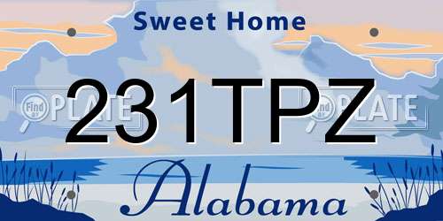 231TPZ Alabama License Plate
