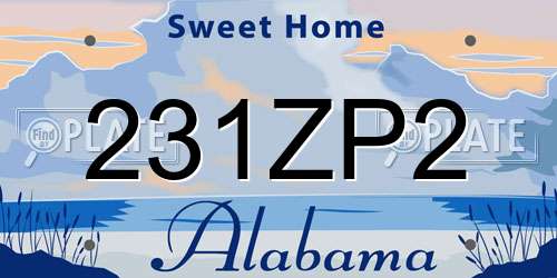 231ZP2 Alabama License Plate