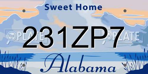 231ZP7 Alabama License Plate