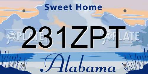 231ZPT Alabama License Plate
