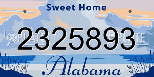 2325893 Alabama License Plate