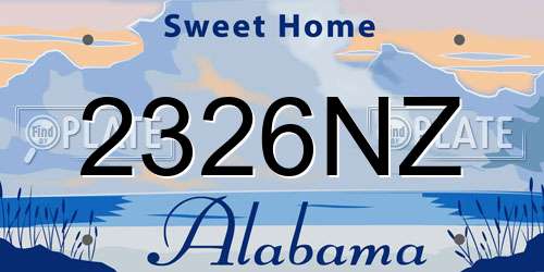 2326NZ Alabama License Plate