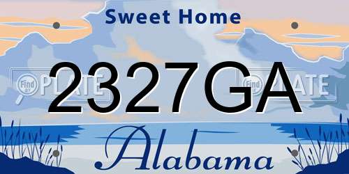2327GA Alabama License Plate