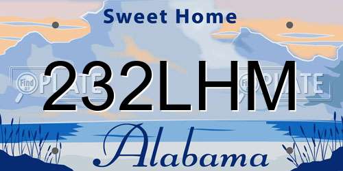 232LHM Alabama License Plate