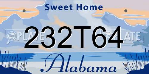 232T64 Alabama License Plate