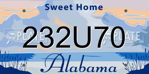 232U70 Alabama License Plate