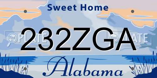 232ZGA Alabama License Plate