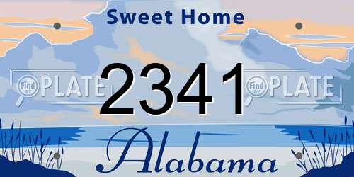 2341 Alabama License Plate
