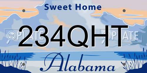 234QHT Alabama License Plate