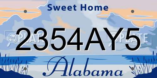 2354AY5 Alabama License Plate