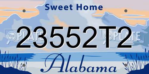 23552T2 Alabama License Plate