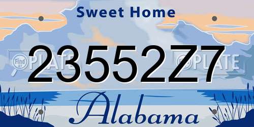 23552Z7 Alabama License Plate