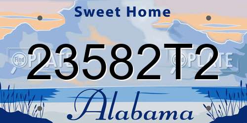 23582T2 Alabama License Plate