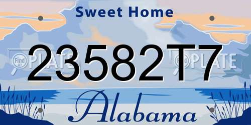 23582T7 Alabama License Plate