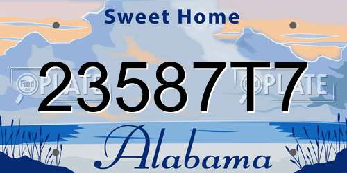23587T7 Alabama License Plate