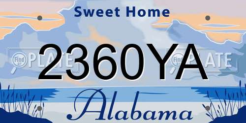 2360YA Alabama License Plate