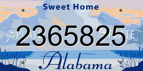 2365825 Alabama License Plate