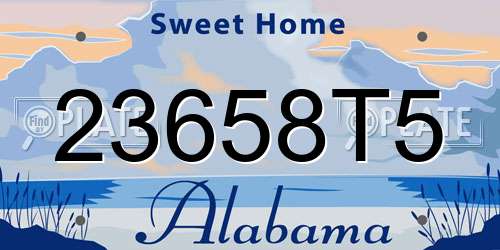 23658T5 Alabama License Plate