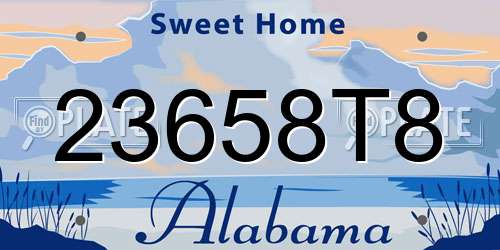 23658T8 Alabama License Plate
