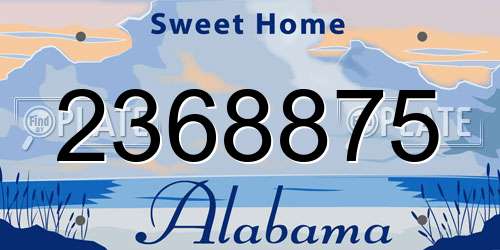 2368875 Alabama License Plate
