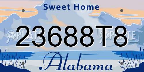 23688T8 Alabama License Plate