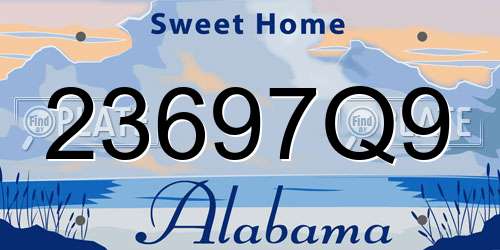 23697Q9 Alabama License Plate